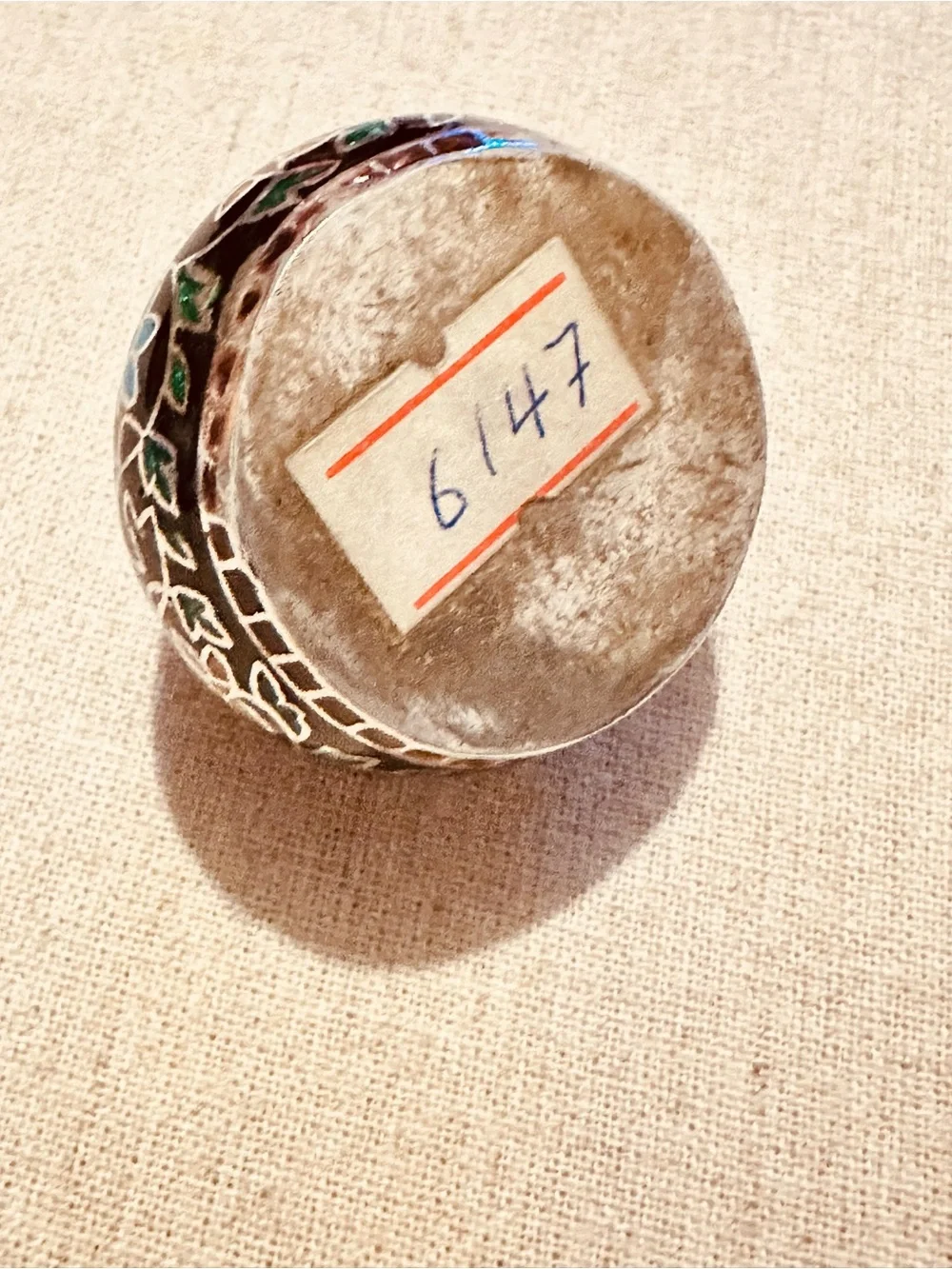 Vintage | Trinket Box | Hand-Painted Turquoise & Black Decorative Trinket Box